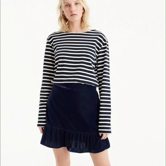 J. Crew Dresses & Skirts - J. Crew Velvet Peplum Skirt with Pockets Blue S